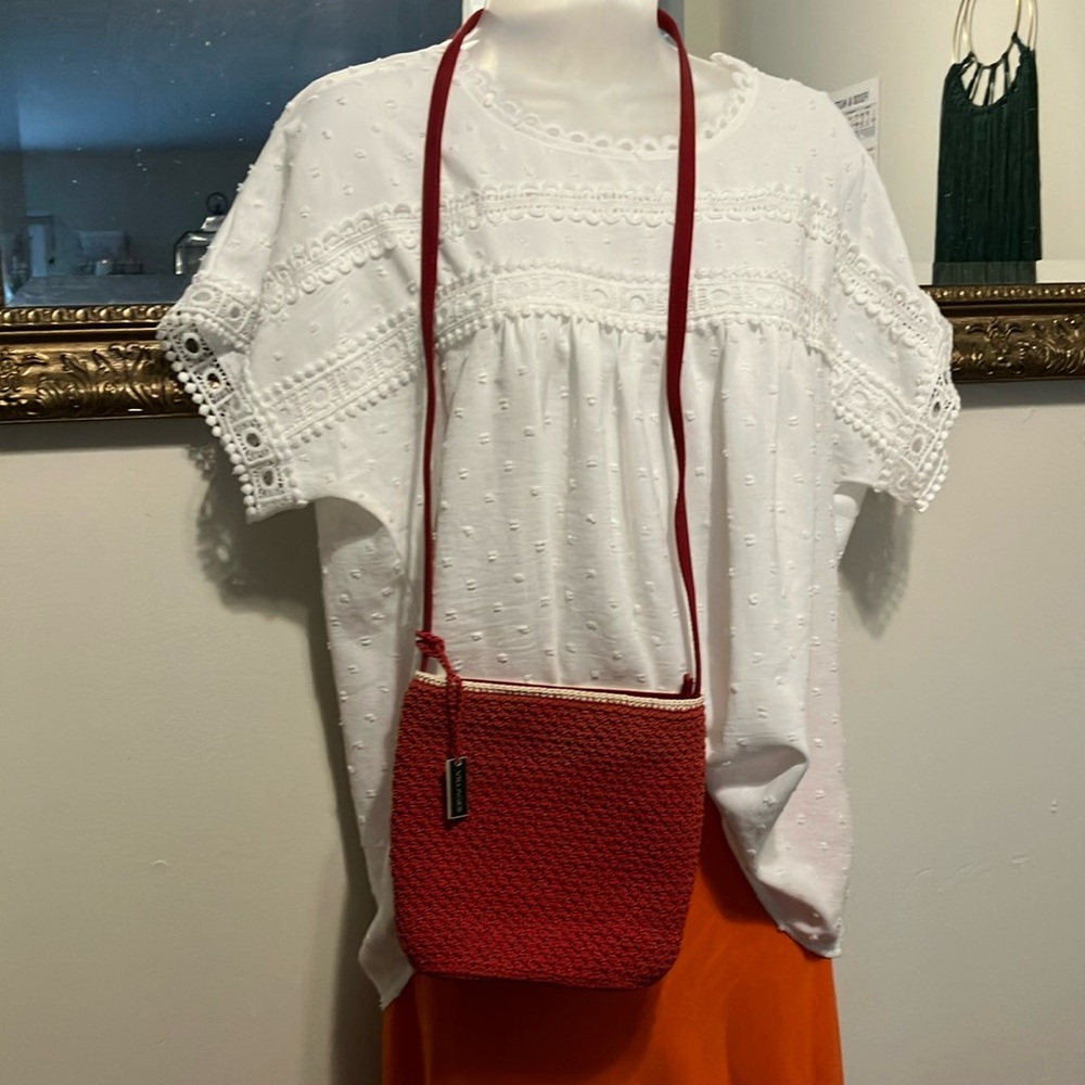 Villager by Liz Claiborne Orange/Red Woven shoulder Bag